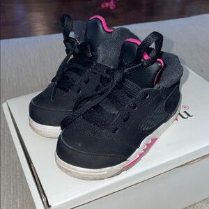 Black and Pink Kids Shoes